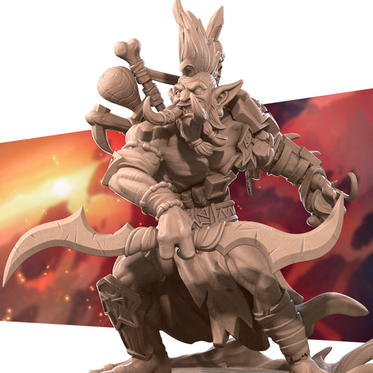 Realm of Bulletcraft, Troll Shadow Hunter | D&D Pathfinder TTRPG Miniature | Bite the Bullet