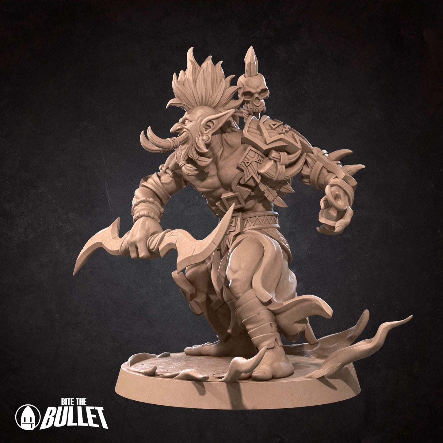 Realm of Bulletcraft, Troll Shadow Hunter | D&D Pathfinder TTRPG Miniature | Bite the Bullet
