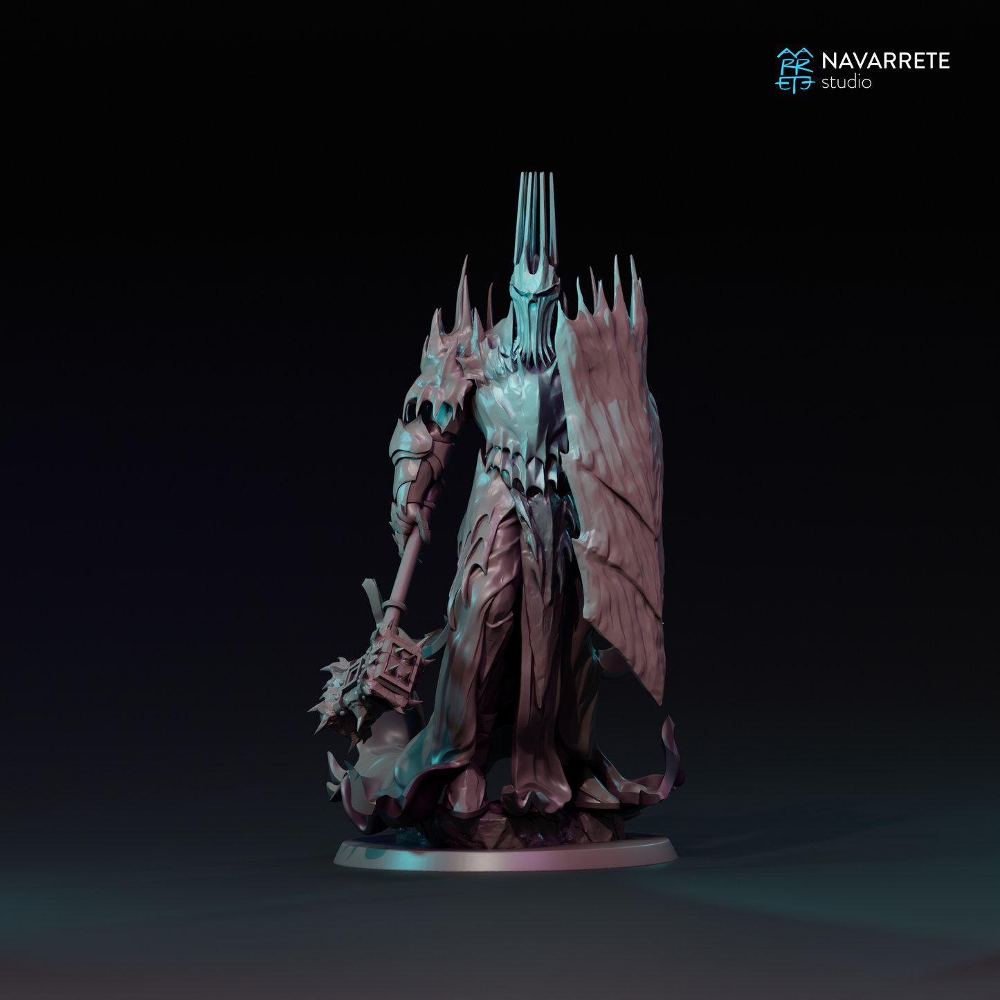 Vorgath tabletop gaming miniature by Tattles Told 3D, featuring detailed sculpt of a fantasy character with armor and weapons.