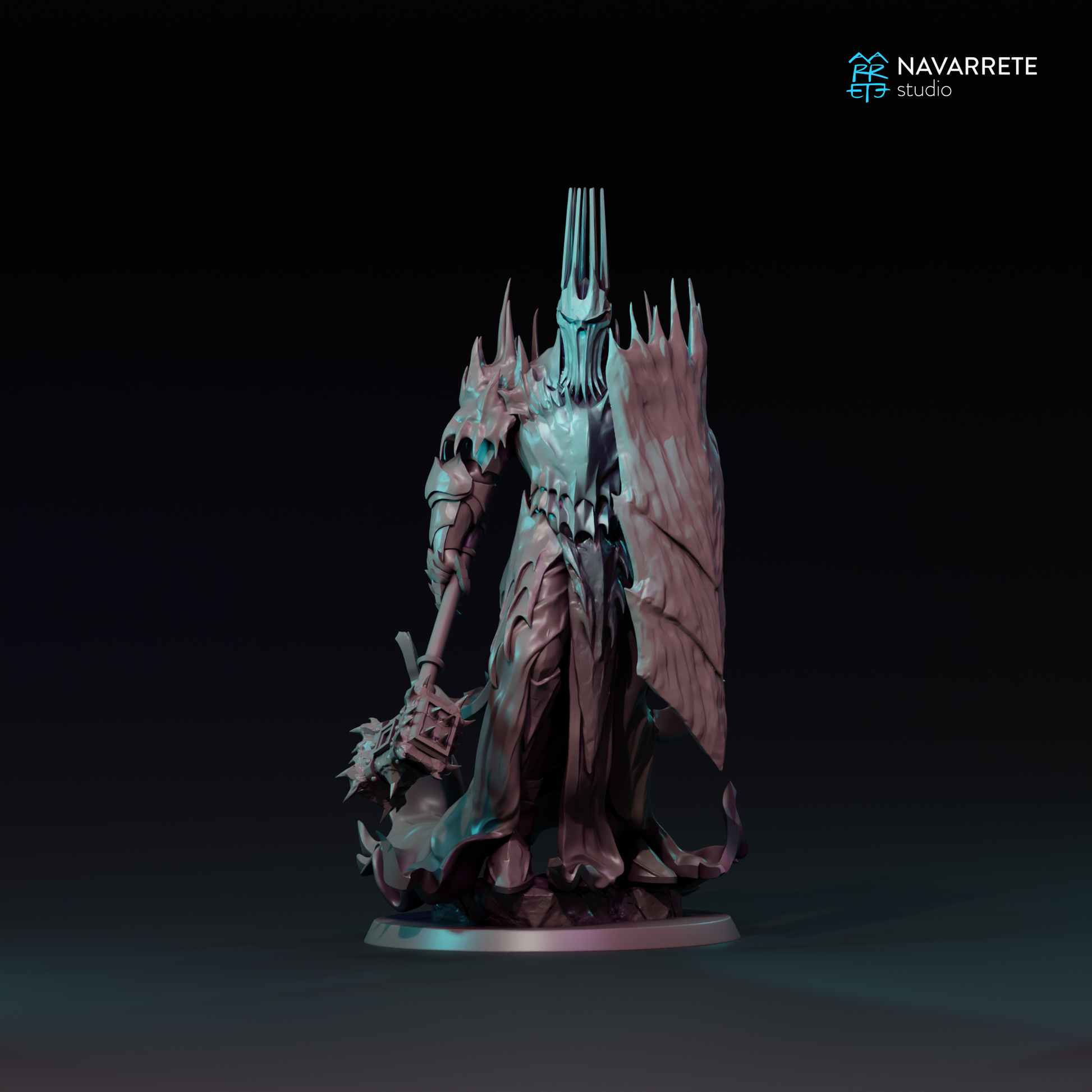 Vorgath tabletop gaming miniature by Tattles Told 3D, featuring detailed sculpt of a fantasy character with armor and weapons.