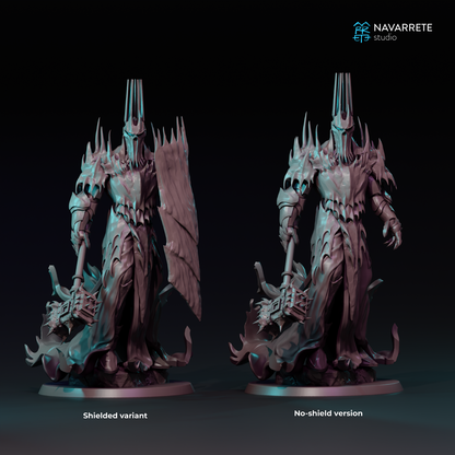 Tattles Told 3D Vorgath tabletop gaming miniature from Navarrete Studio, featuring detailed character design on a display stand.