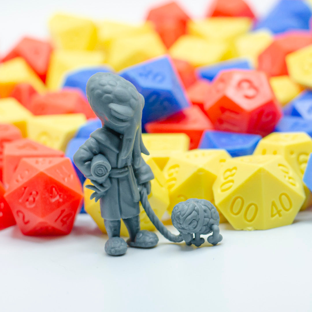 Cozy Mind Flayer Walkies Time with Cute Brain Puppy | Gaming Miniature TTRPG D&D | Found Family Adventurecrafts