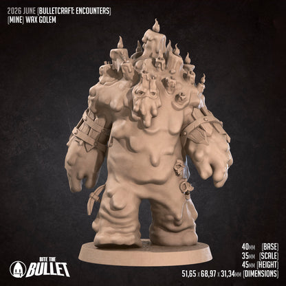 Mine, Wax Golem | D&D TTRPG Miniature | Bite the Bullet