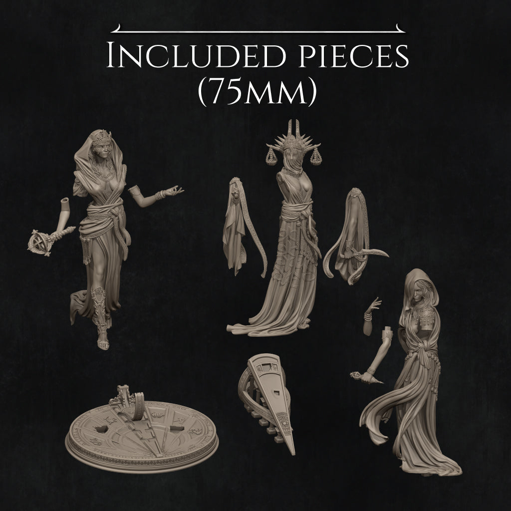 The Moirai, The Fates, Diorama | Garage Resin Kit Statue | D&D TTRPG Fantasy | Nerikson
