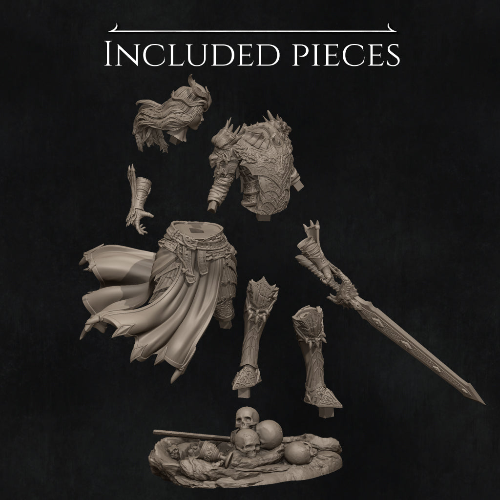 Aleehra the Dragon Knight | Garage Resin Kit Statue | D&D TTRPG Fantasy Miniature | Nerikson