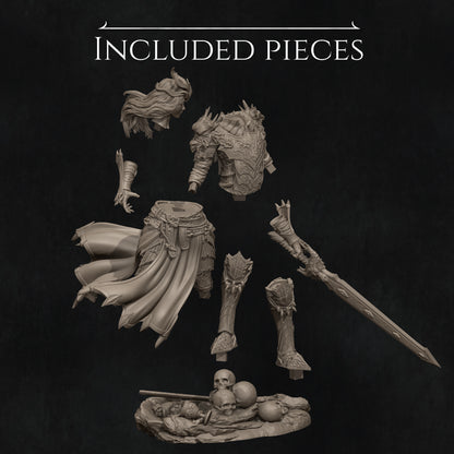 Aleehra the Dragon Knight | Garage Resin Kit Statue | D&D TTRPG Fantasy Miniature | Nerikson