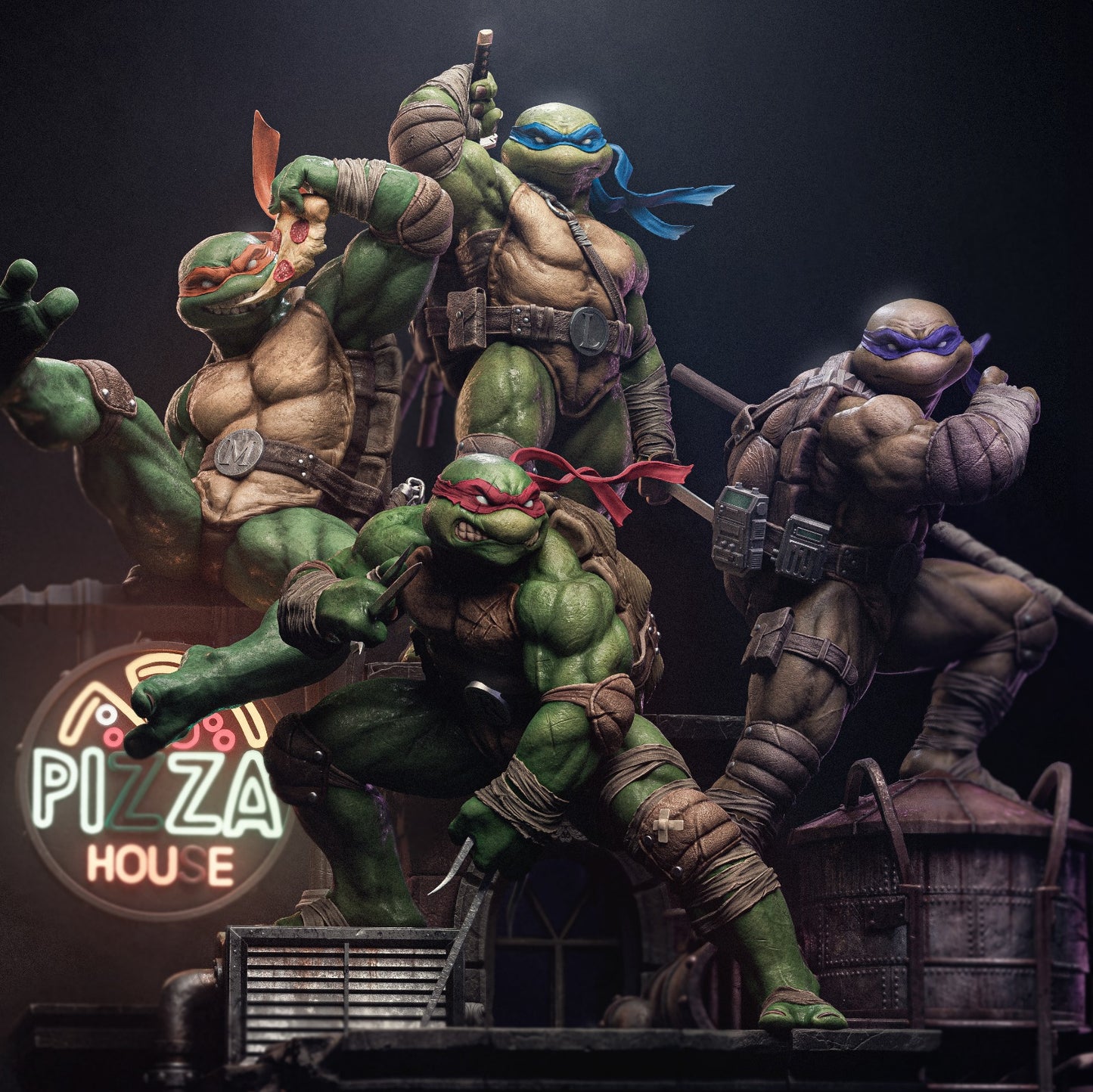 1:12 Turtle Brothers | 3D Printed Resin Garage Kit Figure | CA 3D Studios