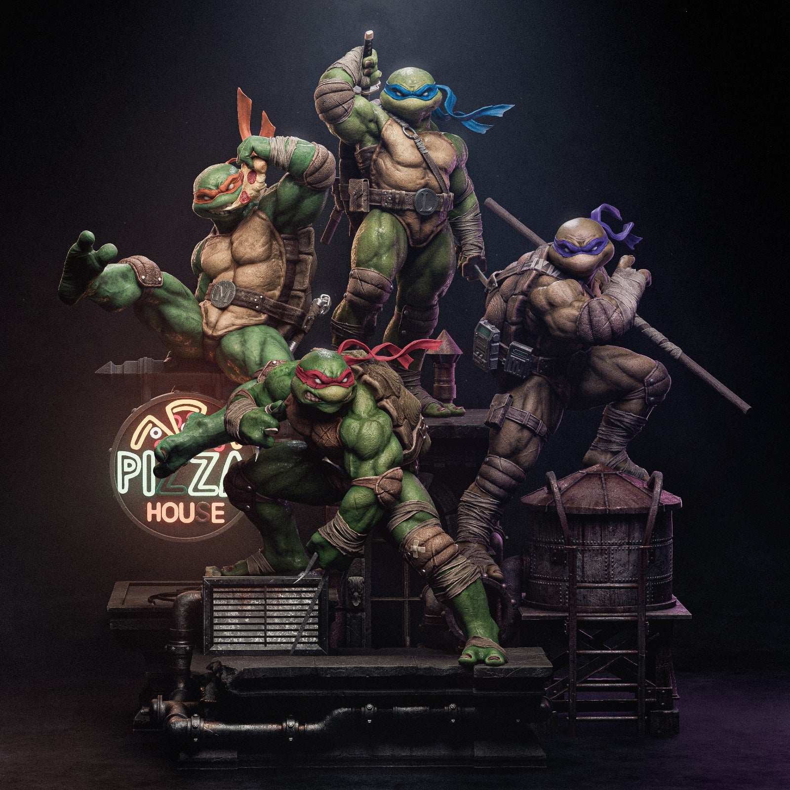 1:12 Turtle Brothers | 3D Printed Resin Garage Kit Figure | CA 3D Studios