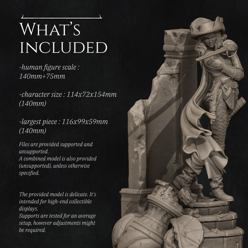 Camilla The Duelist | Garage Resin Kit Statue | D&D TTRPG Fantasy | Nerikson