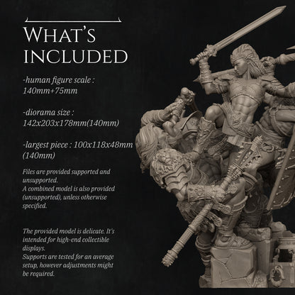 Fight of the Wolf, Gladiators | Garage Resin Kit Statue or Miniature | D&D TTRPG Fantasy | Nerikson