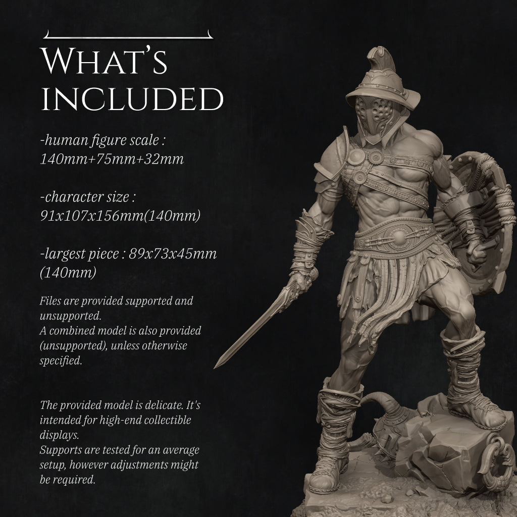 Fight of the Wolf, Gladiators | Garage Resin Kit Statue or Miniature | D&D TTRPG Fantasy | Nerikson