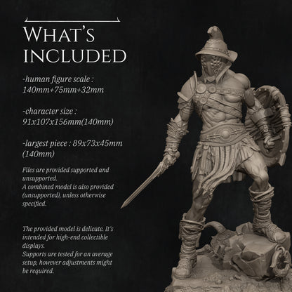 Fight of the Wolf, Gladiators | Garage Resin Kit Statue or Miniature | D&D TTRPG Fantasy | Nerikson