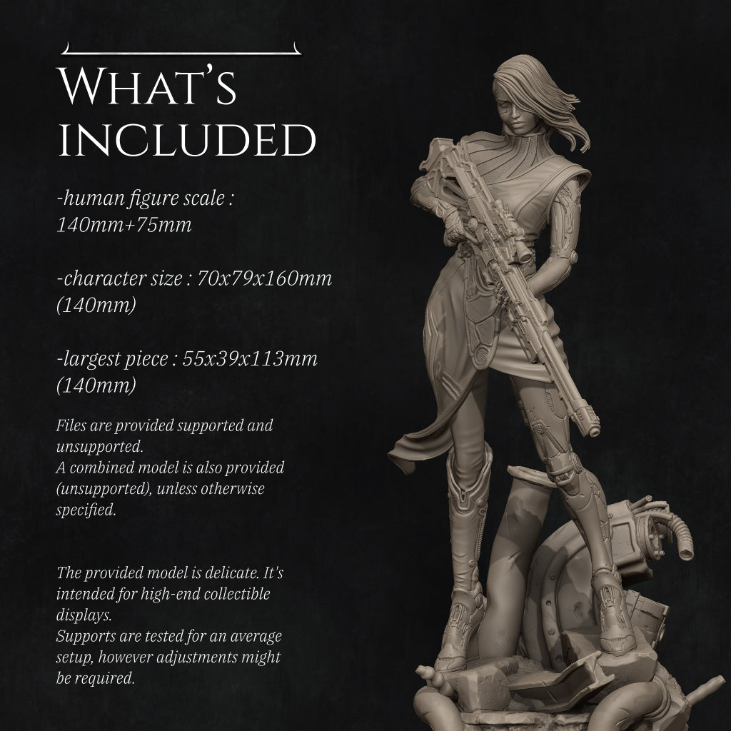 Aryn The Sniper Assassin | Garage Resin Kit Statue | D&D TTRPG Fantasy | Nerikson