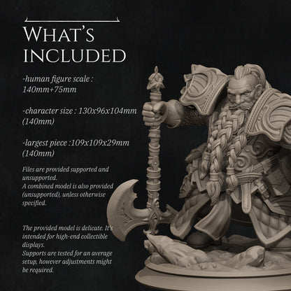 Dwarf Paladin 2025 Update | Tabletop and Display Scales | D&D TTRPG Fantasy Miniature | Nerikson