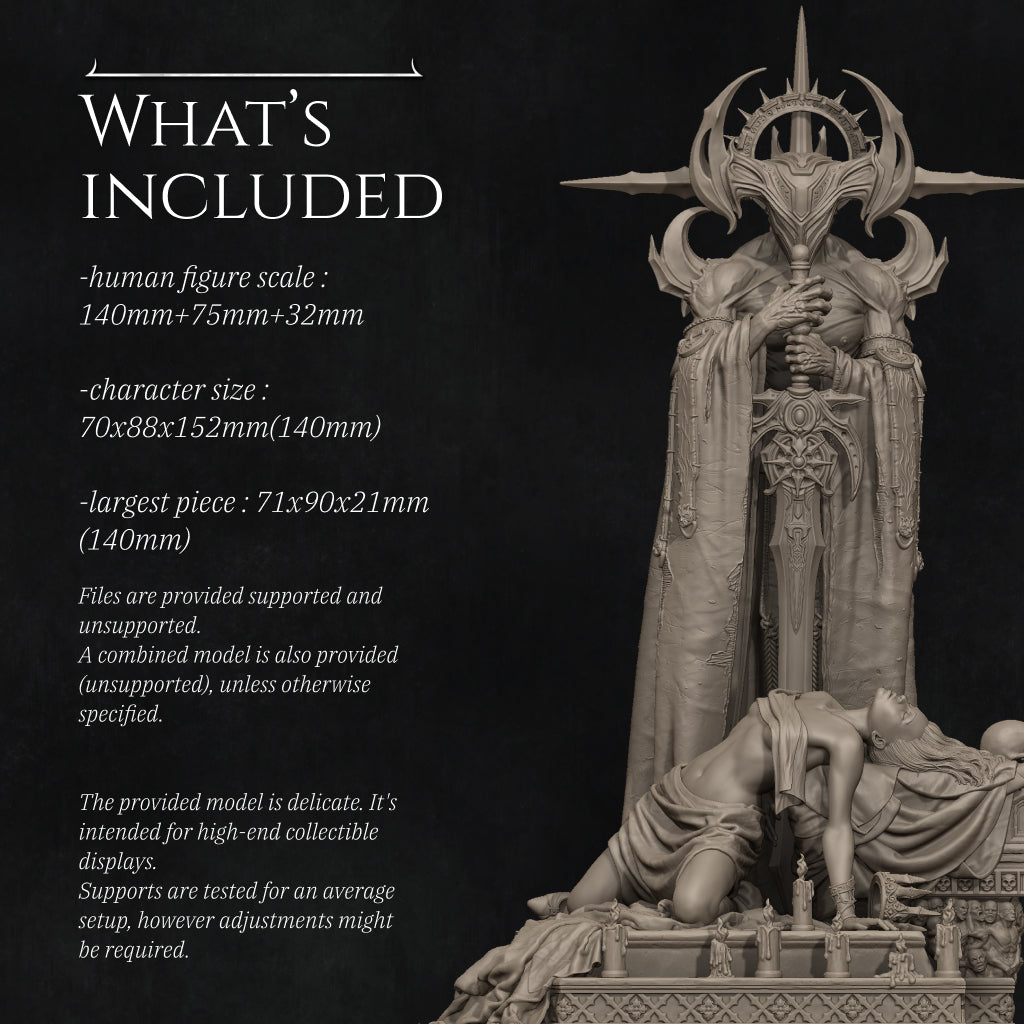 Dark Ending, Queen and Executioner | Garage Resin Kit Statue | D&D TTRPG Fantasy | Nerikson