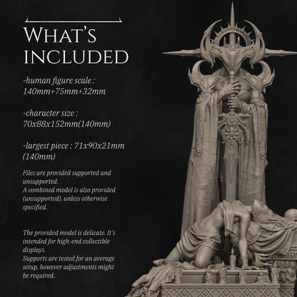 Dark Ending, Queen and Executioner | Garage Resin Kit Statue | D&D TTRPG Fantasy | Nerikson