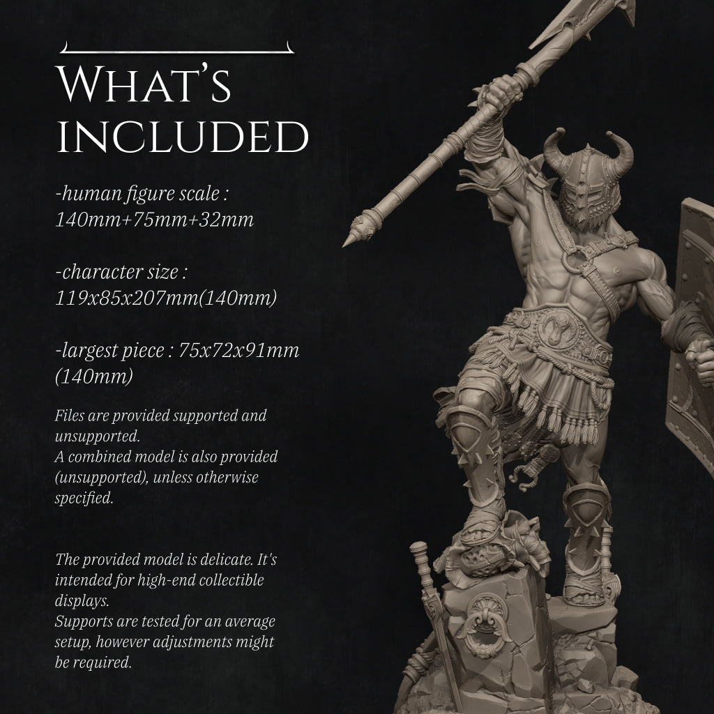 Fight of the Wolf, Gladiators | Garage Resin Kit Statue or Miniature | D&D TTRPG Fantasy | Nerikson