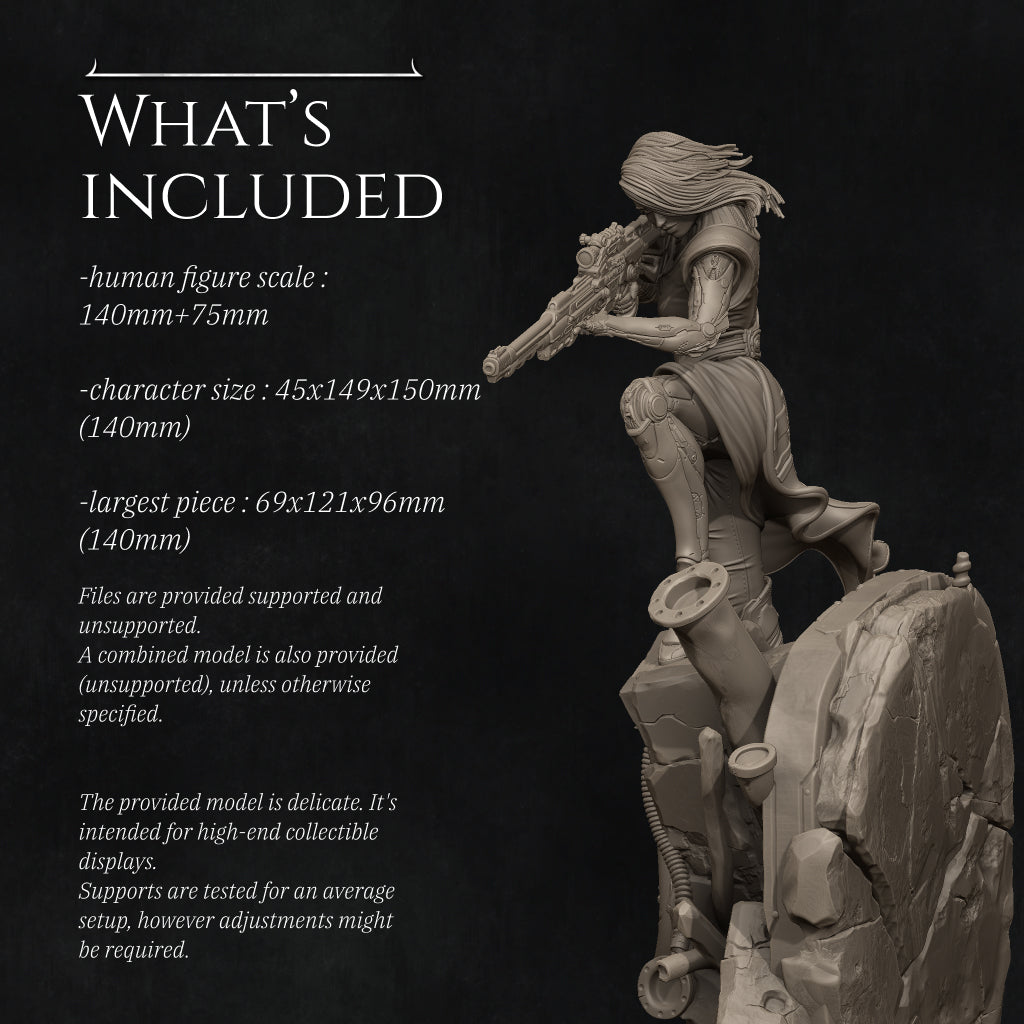 Aryn The Sniper Assassin | Garage Resin Kit Statue | D&D TTRPG Fantasy | Nerikson