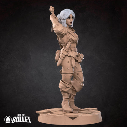 White Lioness D&D TTRPG miniature by Tattles Told 3D featuring a detailed white lioness figure for tabletop gaming.