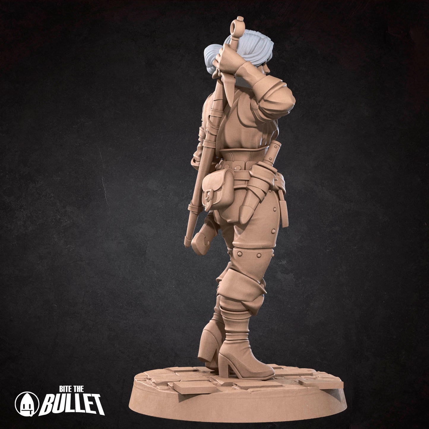 White Lioness D&D TTRPG miniature by Tattles Told 3D, featuring a detailed white lioness figure in a dynamic pose.