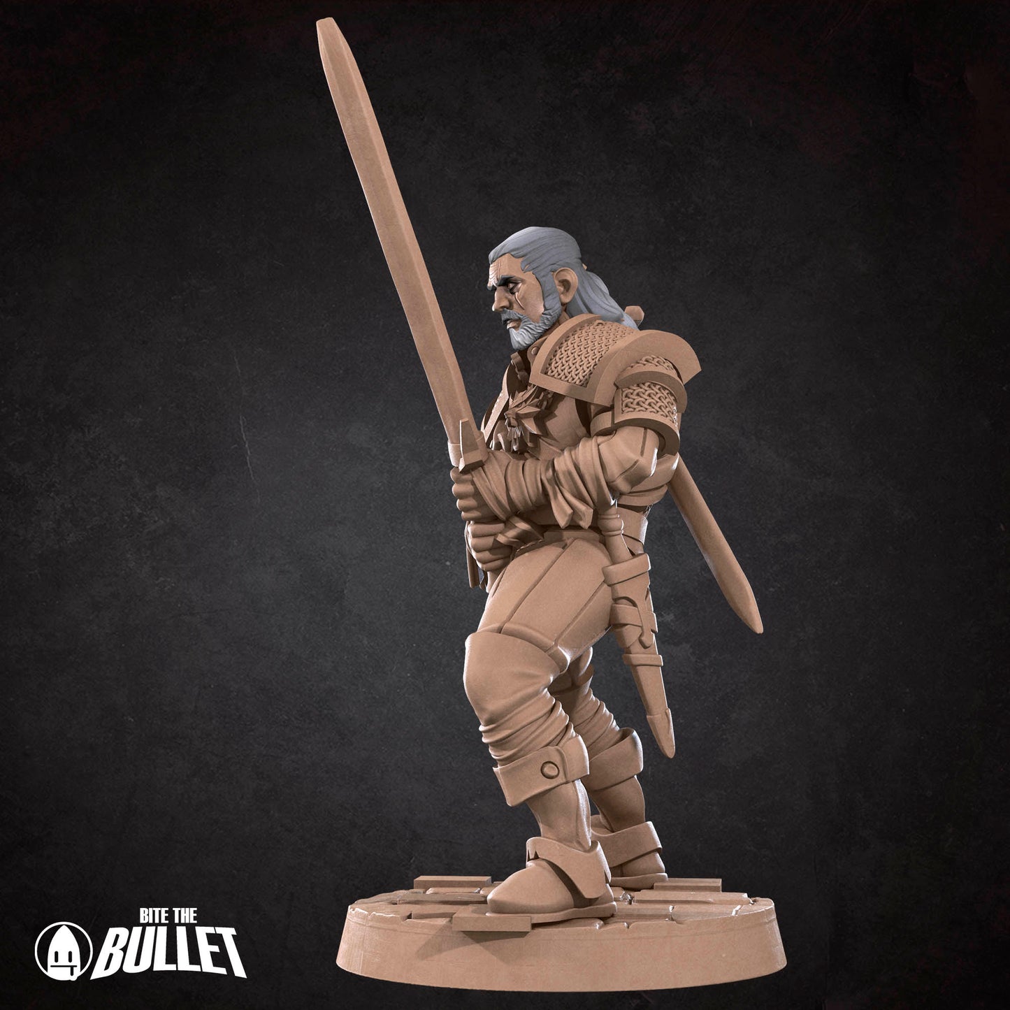White Wolf Knight miniature from Tattles Told 3D featuring a detailed white wolf knight figure for D&D TTRPG adventures.