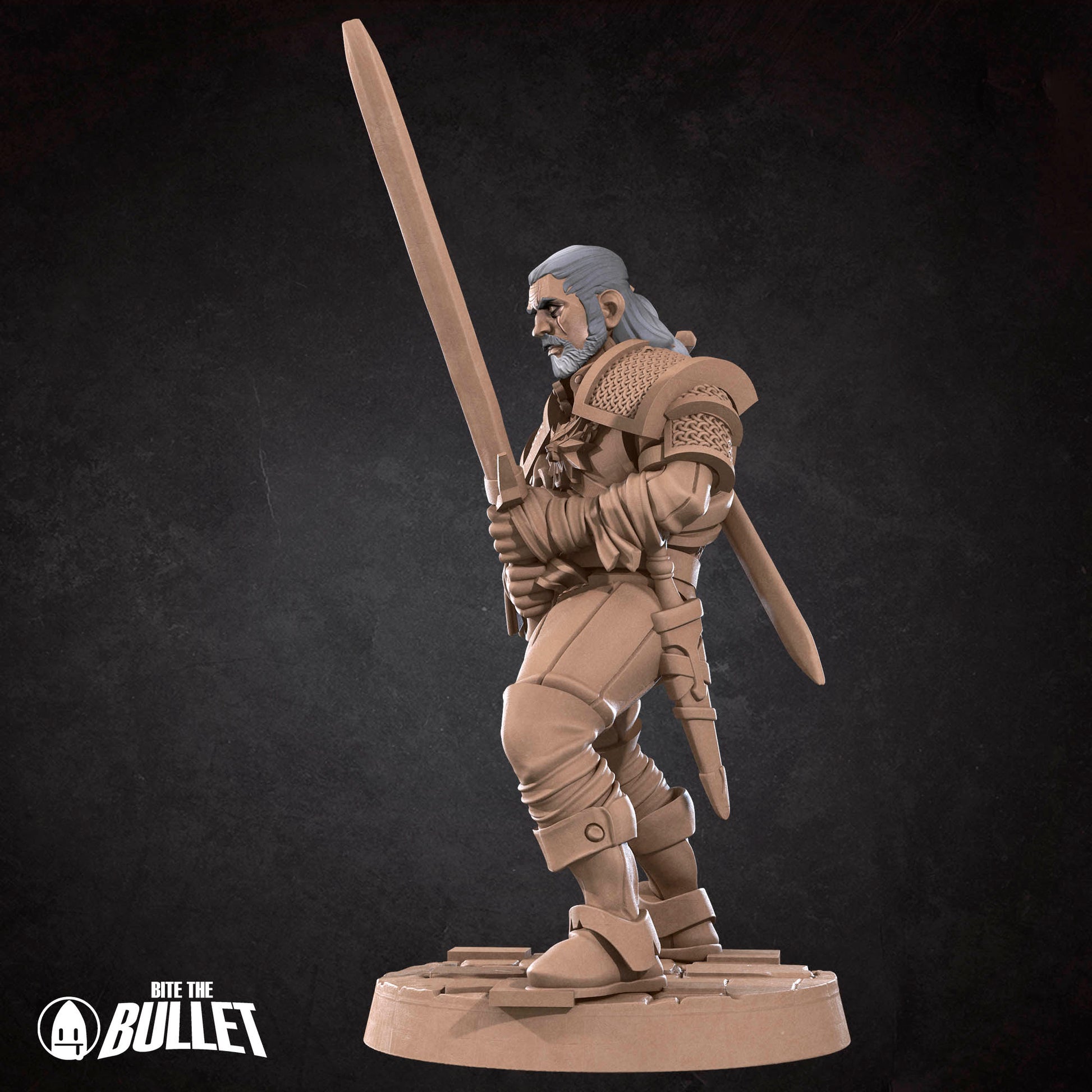 White Wolf Knight miniature from Tattles Told 3D featuring a detailed white wolf knight figure for D&D TTRPG adventures.