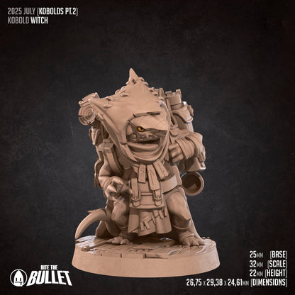 Kobold Witch | D&D TTRPG Miniature | Bite the Bullet