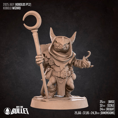 Kobold Wizard | D&D TTRPG Miniature | Bite the Bullet