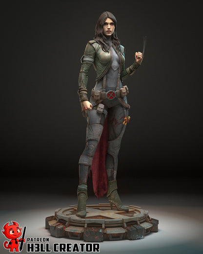 Resin garage kit figure of Adamantium Resolve from Tattles Told 3D, featuring detailed comic fan art design.