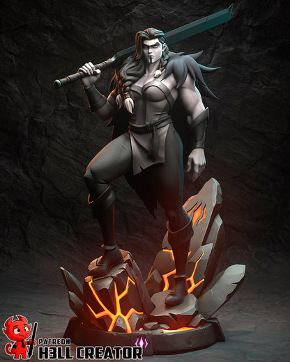 Yasha resin garage kit figure of Stormborn Barbarian, created by Tattles Told 3D, featuring detailed fantasy character design.