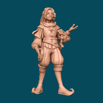 Yuta a Bard with a Tambourine (2025 Revamp) | D&D TTRPG Miniature | Awkward Penguin Minis