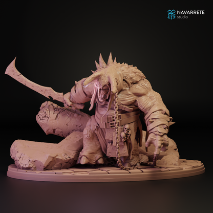 Trolls tabletop gaming miniature featuring Navarrete Studio's Zarkul the Tyrant of the Hordes by Tattles Told 3D.