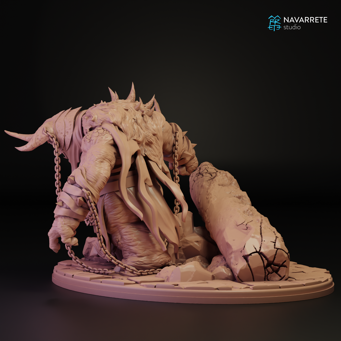 Trolls tabletop gaming miniature by Tattles Told 3D, featuring Zarkul the Tyrant of the Hordes from Navarrete Studio.