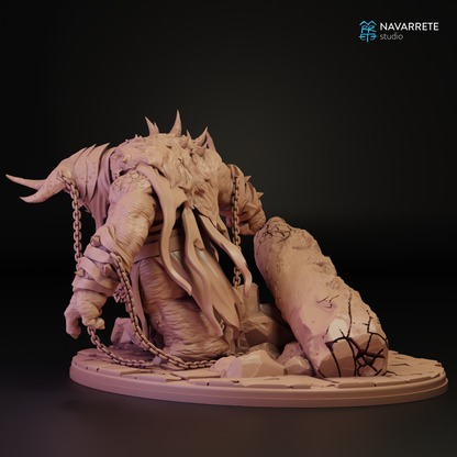 Trolls tabletop gaming miniature by Tattles Told 3D, featuring Zarkul the Tyrant of the Hordes from Navarrete Studio.