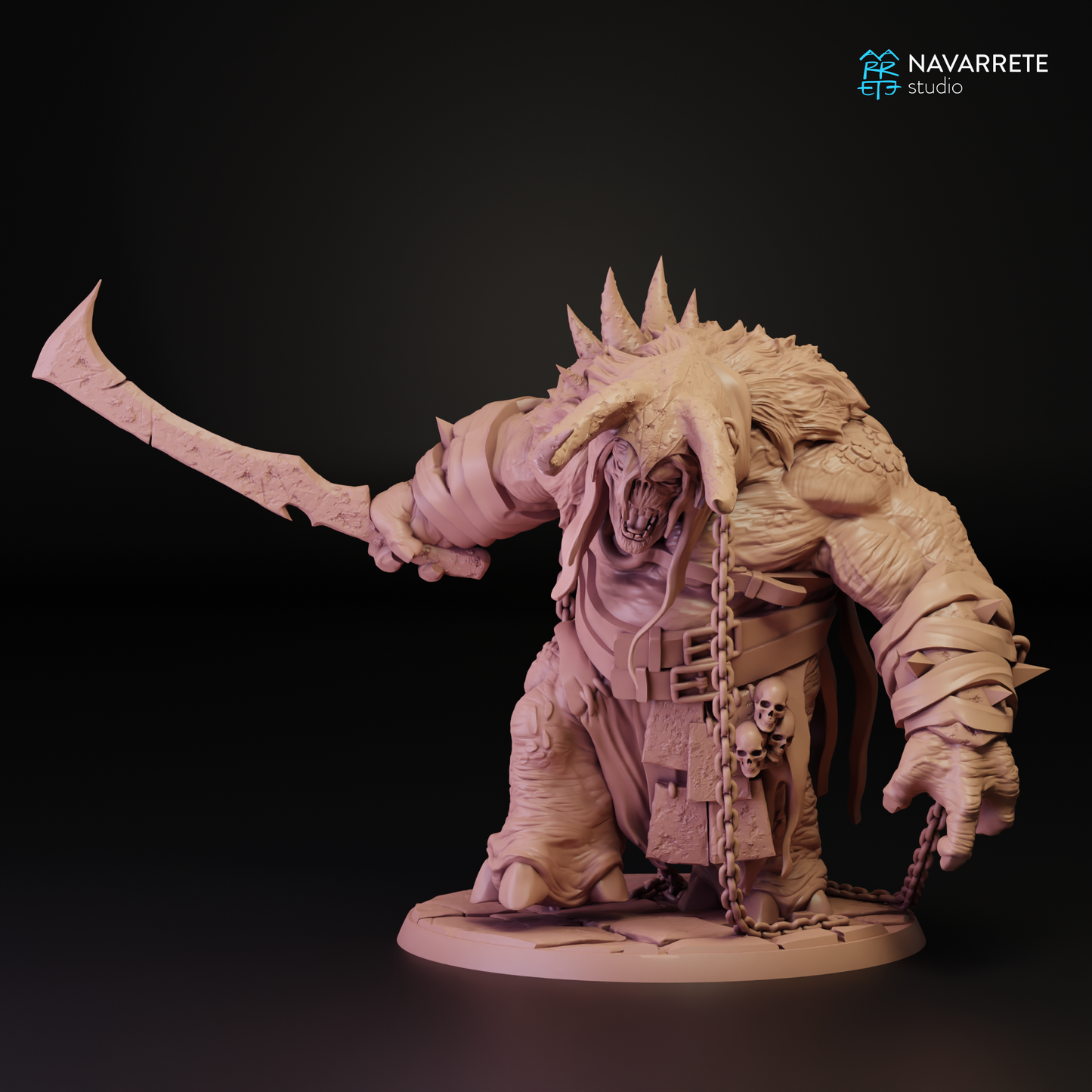 Trolls tabletop gaming miniature by Tattles Told 3D, featuring Zarkul the Tyrant of the Hordes from Navarrete Studio.