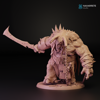Trolls tabletop gaming miniature by Tattles Told 3D, featuring Zarkul the Tyrant of the Hordes from Navarrete Studio.