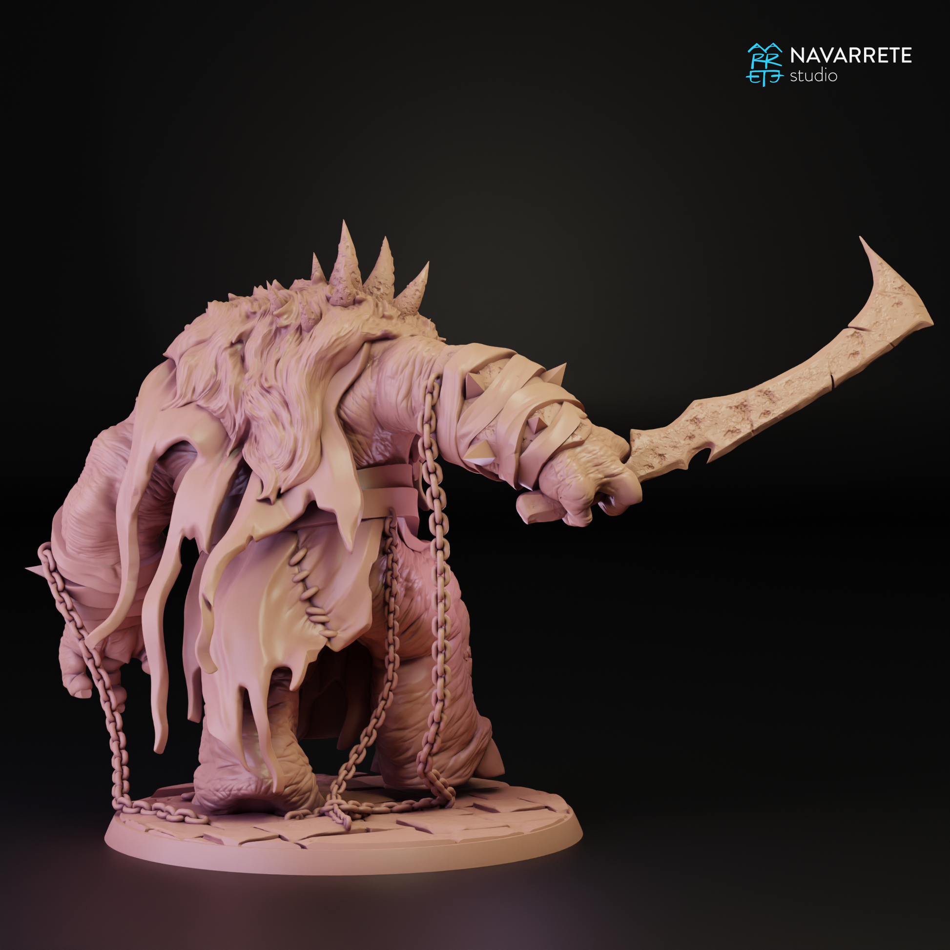 Trolls tabletop gaming miniature from Tattles Told 3D, featuring Zarkul the Tyrant of the Hordes by Navarrete Studio.