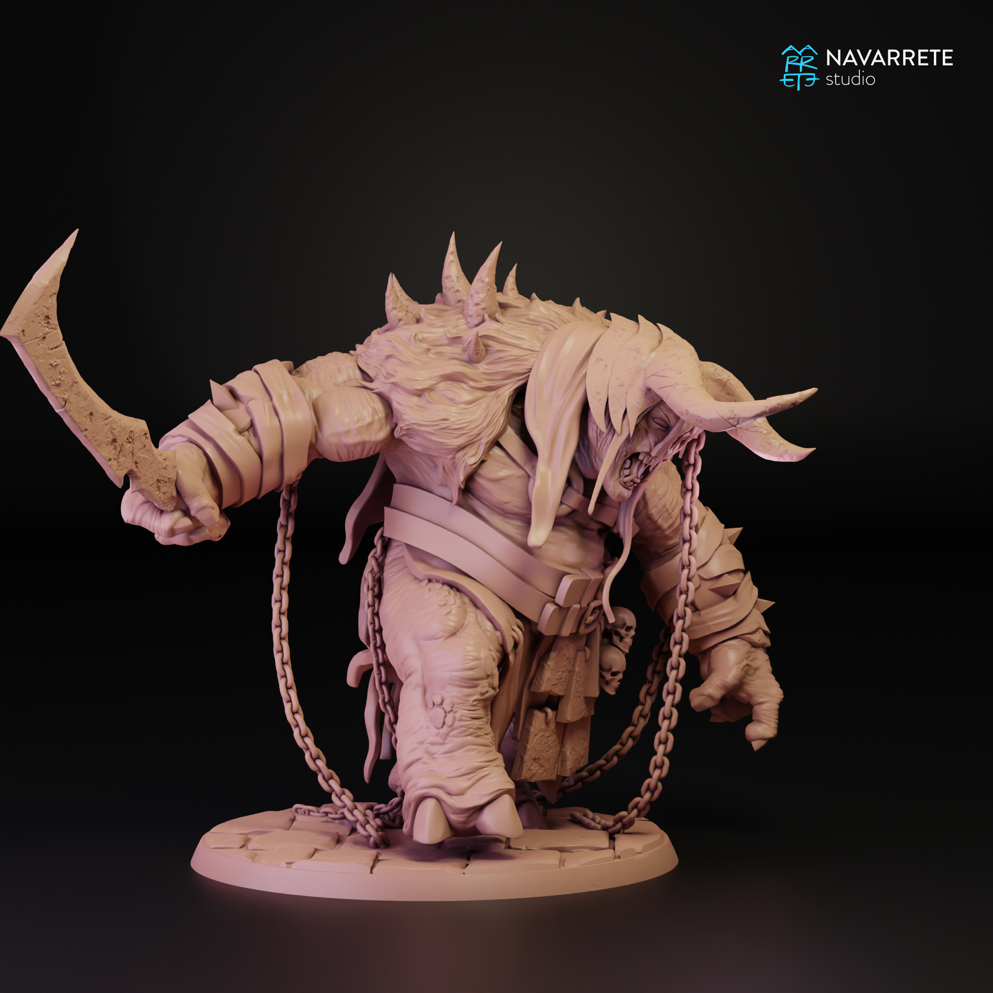 Trolls tabletop gaming miniature by Tattles Told 3D, featuring Zarkul, the Tyrant of the Hordes, from Navarrete Studio.
