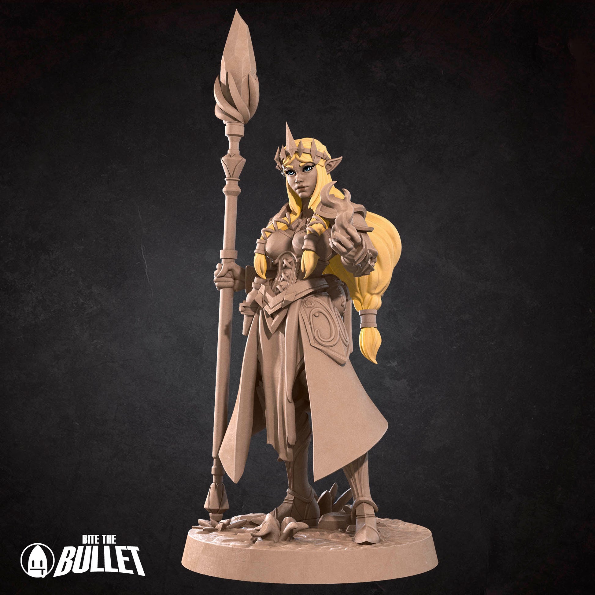 Zeruda D&D TTRPG miniature by Tattles Told 3D, detailed figure with weapon and armor, ready for tabletop gaming.
