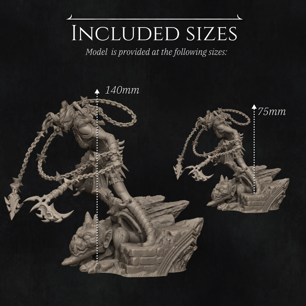 Zestari the Shadarkai Chain Warrior | Garage Resin Kit Statue | D&D TTRPG Fantasy | Nerikson