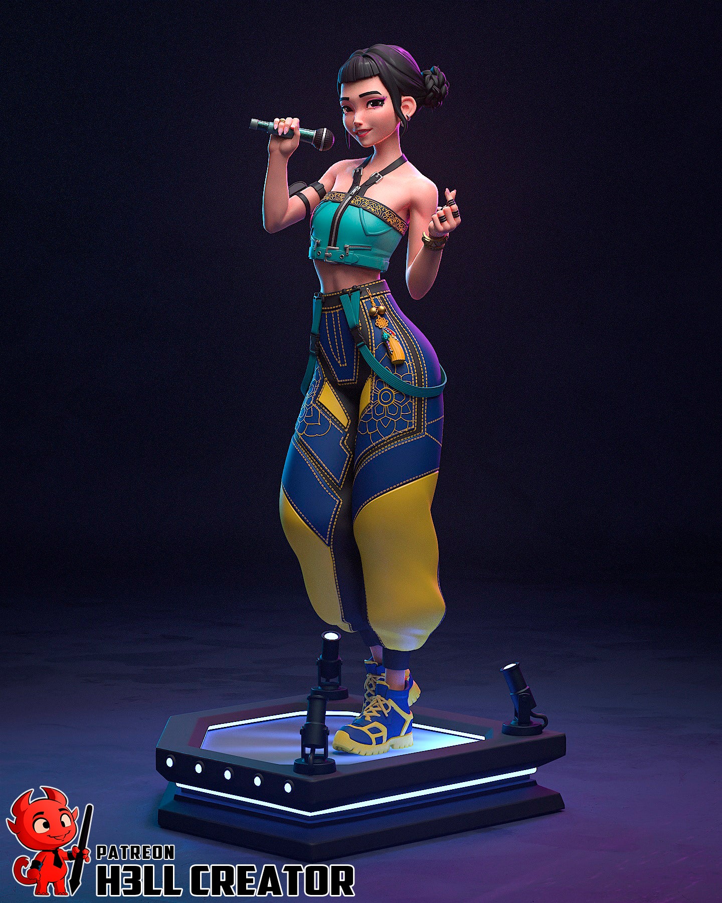 1:12 Rhythmic Sweetheart | Resin Garage Kit Figure Game Fan Art | h3LL creator