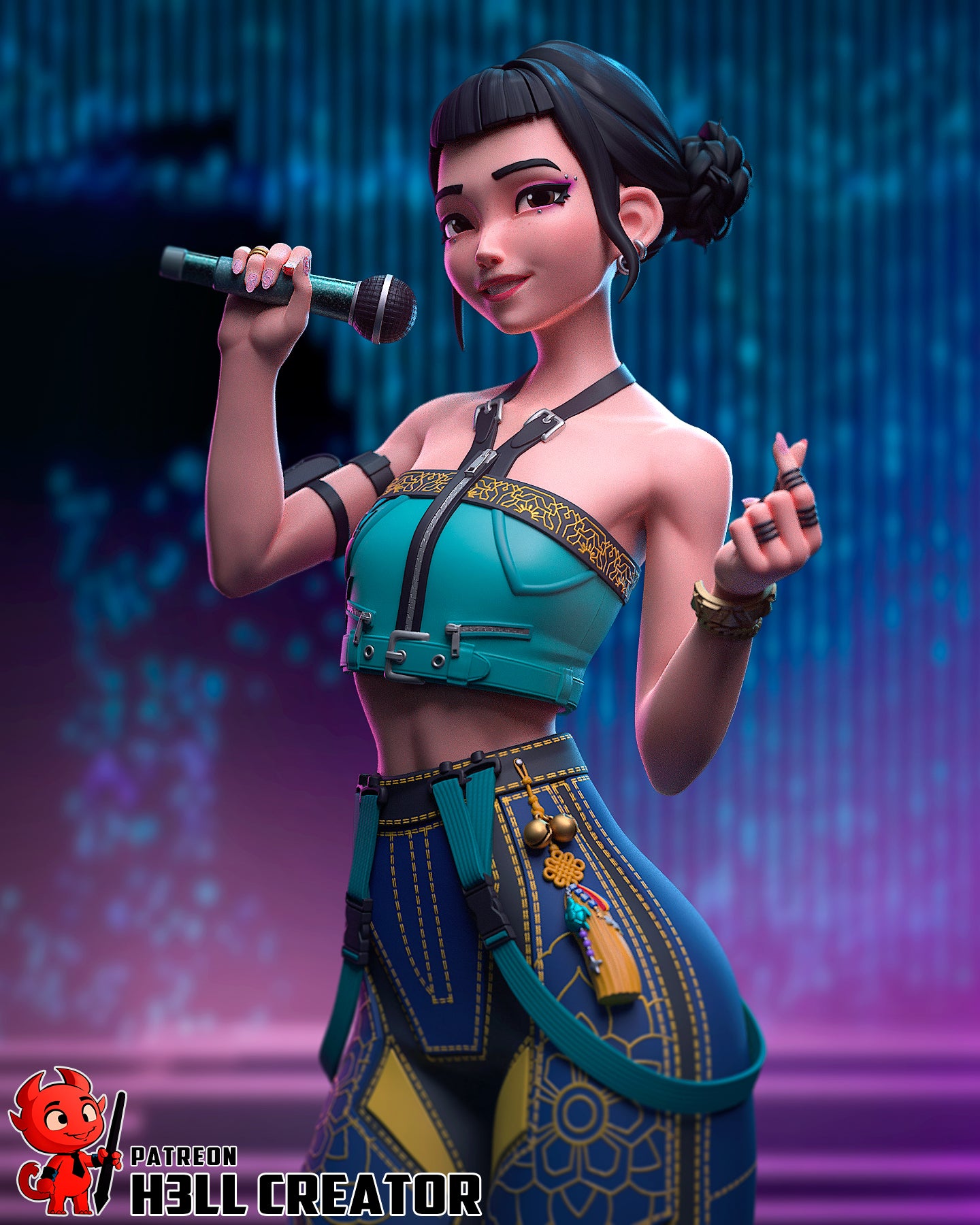 1:12 Rhythmic Sweetheart | Resin Garage Kit Figure Game Fan Art | h3LL creator