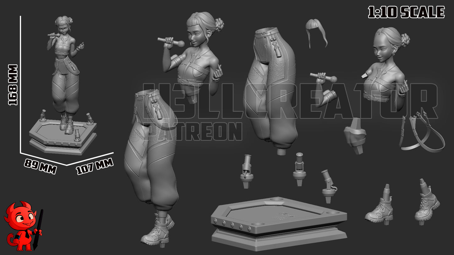 1:12 Rhythmic Sweetheart | Resin Garage Kit Figure Game Fan Art | h3LL creator