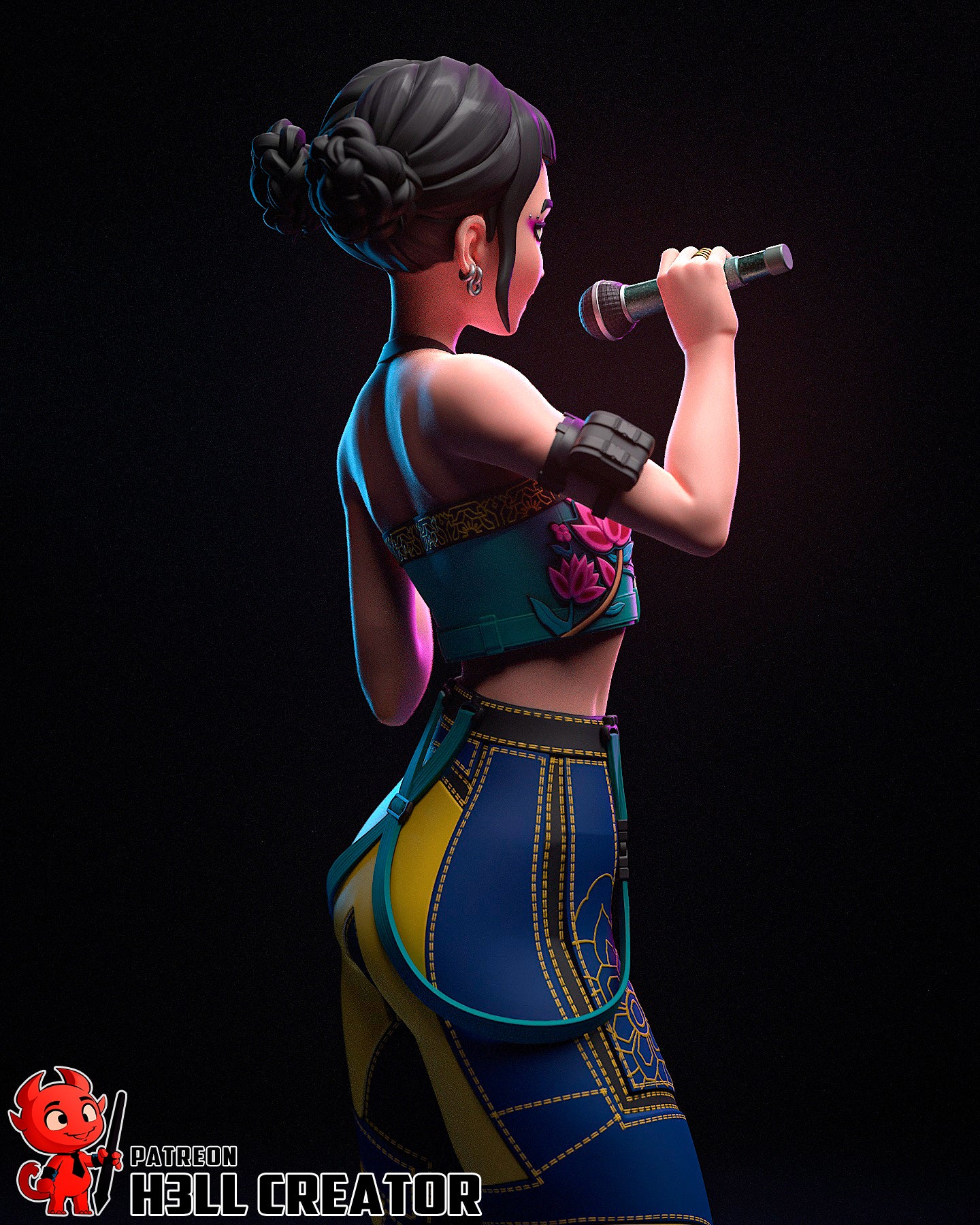 1:12 Rhythmic Sweetheart | Resin Garage Kit Figure Game Fan Art | h3LL creator