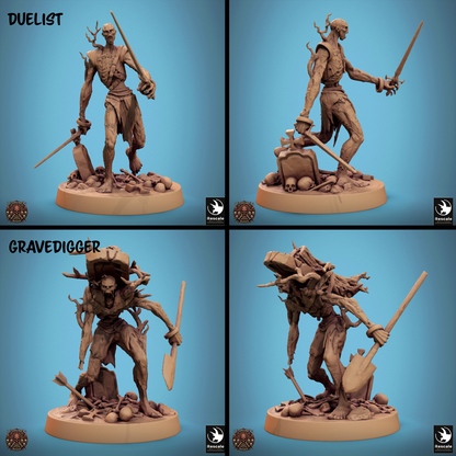 Rescaled zombie miniature from Tattles Told 3D's Conclave of Bones Undead Warband for D&D TTRPG, showing detailed undead figure.