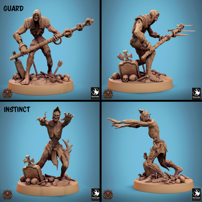 Rescaled zombie miniature from Tattles Told 3D's Conclave of Bones undead warband for D&D TTRPG games.