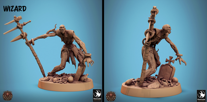 Rescaled zombie miniature from Tattles Told 3D's Conclave of Bones Undead Warband for D&D tabletop RPG gameplay.