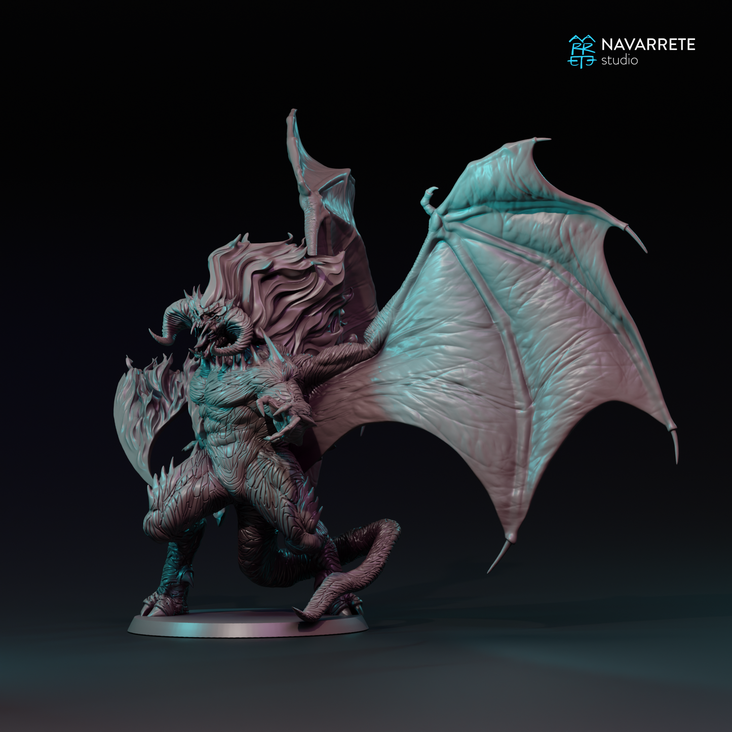 Detailed image of Zulrok tabletop gaming miniature by Tattles Told 3D, featuring intricate armor and weapon details.