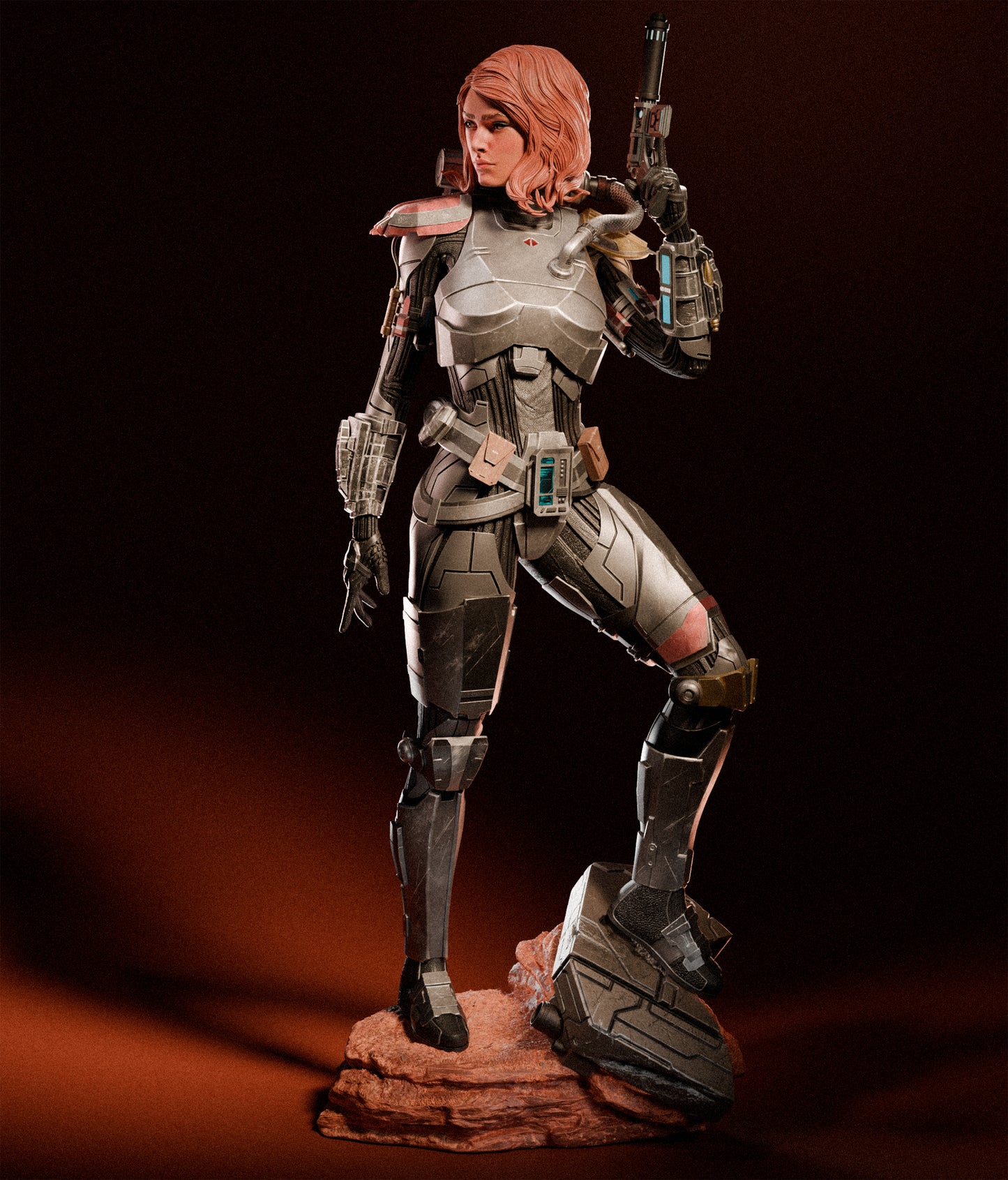 1:12 Armored Bounty Hunter | 3D Printed Resin Garage Kit Figure | CA 3D Studios