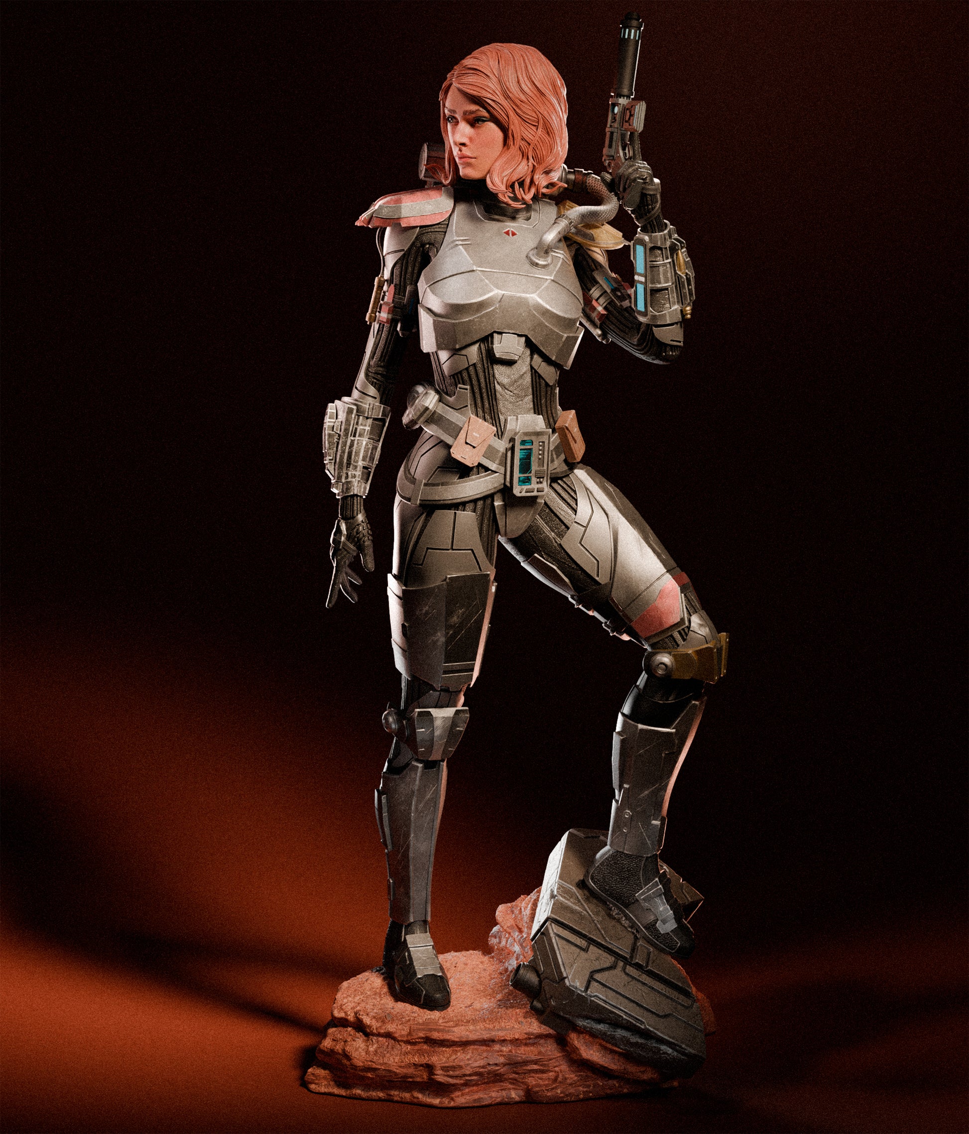 1:12 Armored Bounty Hunter | 3D Printed Resin Garage Kit Figure | CA 3D Studios